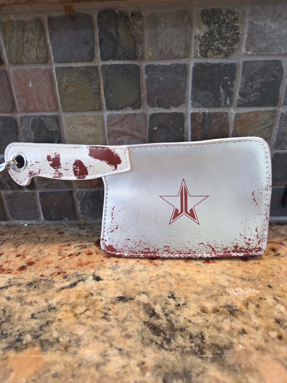 Jeffree Star Hatchet Cleaver Butcher Knife Wristlet Bag Zipper Blood Splatter